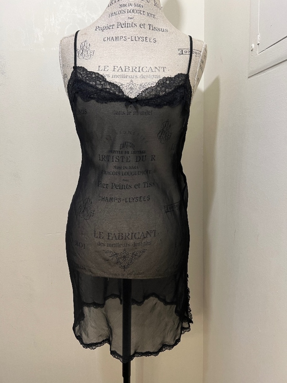 Victoria’s Secret Black Intimate Lace-trimmed Slip